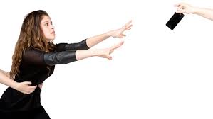 image of nomophobic woman